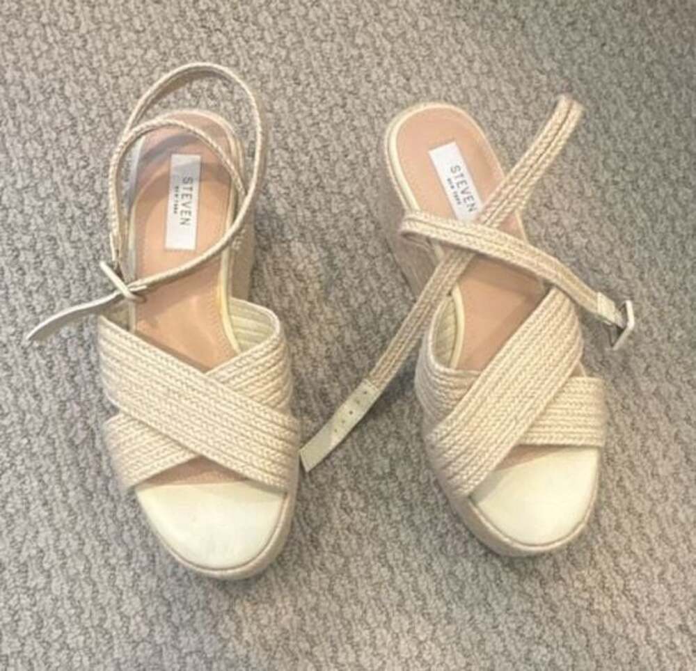 STEVEN NEW YORK Women's Woven Espadrille Platform Sandals Size 9M